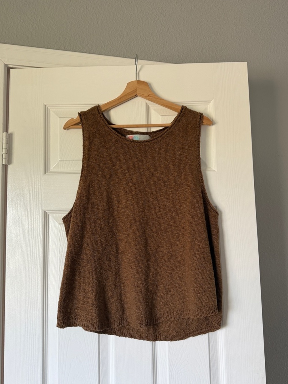 Free people beach Brown Knit flowy Tank Top